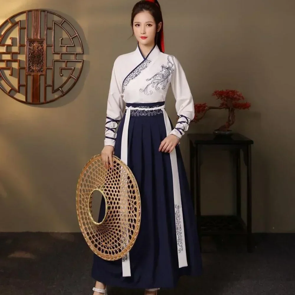 Vintage And Modern Fashion - Modern Hanfu Women Top Skirt 2