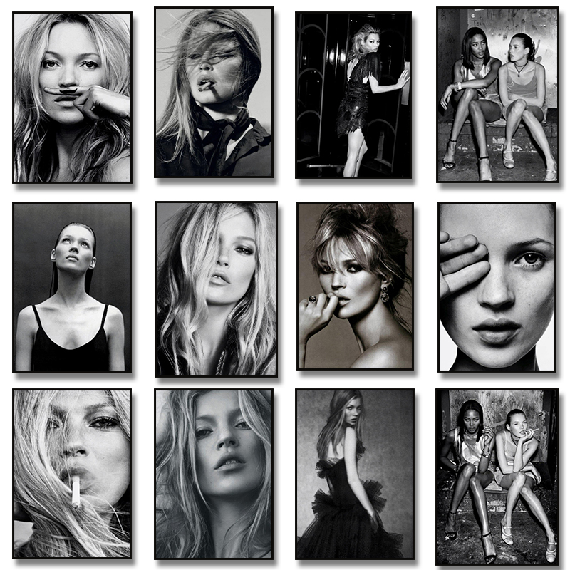 Vintage Fashion Illustration - Vintage Retro Photography Kate Moss Smoking