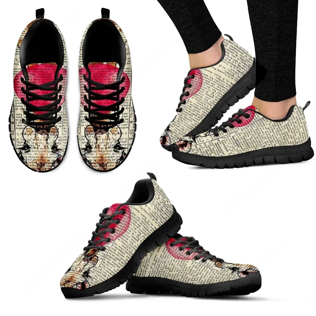 Vintage Fashion Newspaper - Vintage Newspaper Printing Lace Up Casual
