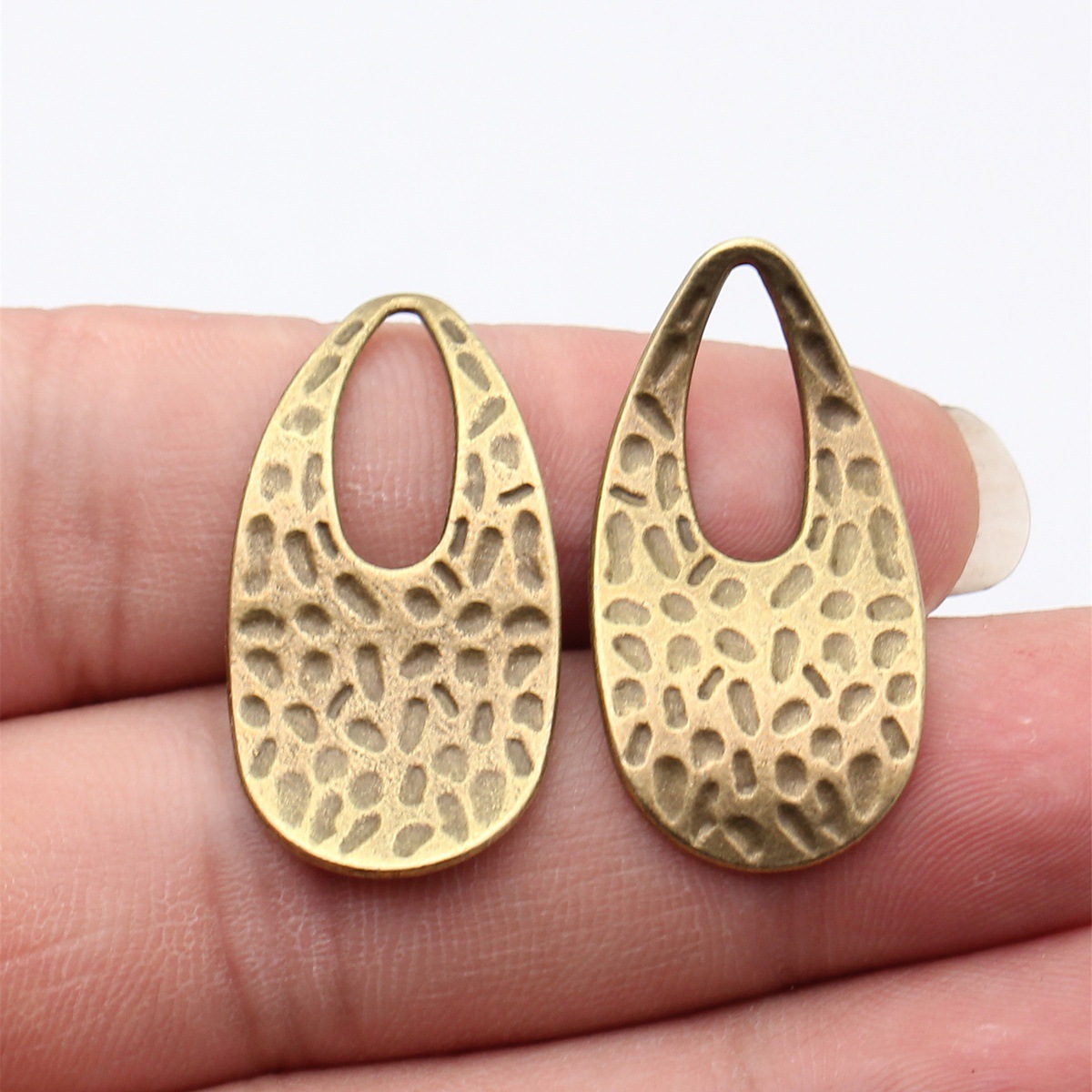 Vintage Fashion Theme - 10pcs 34x18mm 5 Colors Hammered Teardrop