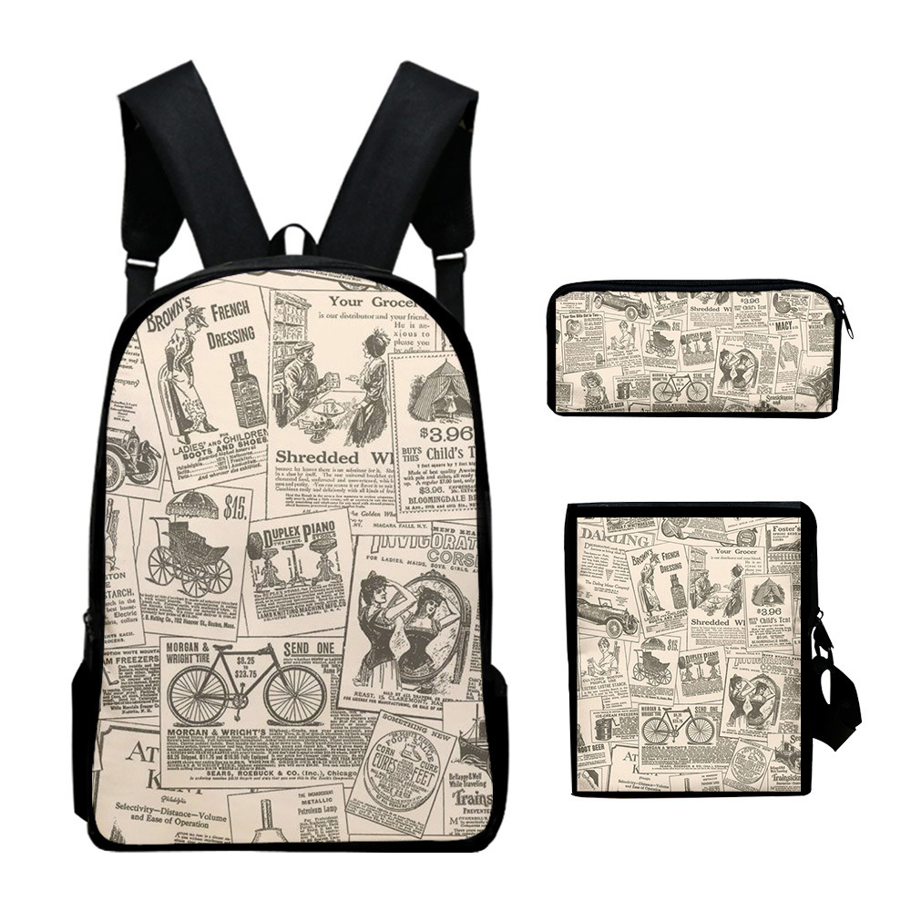 Vintage Fashion Newspaper - Classic Novelty Vintage newspaper 3D Print
