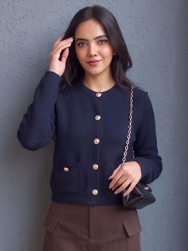 HH Vintage Women Solid Slim Po - đánh giá và giá Crop Cardigan Vintage