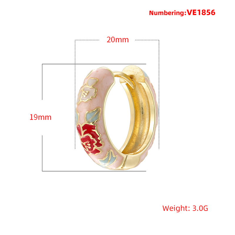 Enamel-Dipped Floral-Motif Hoo - đánh giá và giá Vintage Fashion Illustration