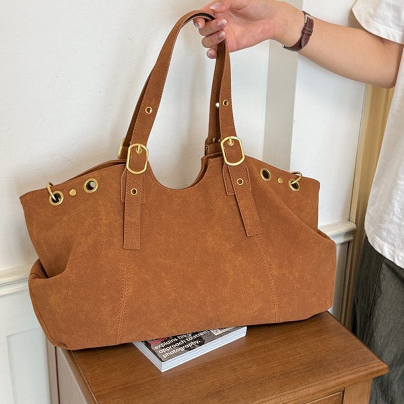 Korean Vintage Suede Tote Bag  - đánh giá và giá Vintage Fashion Shop