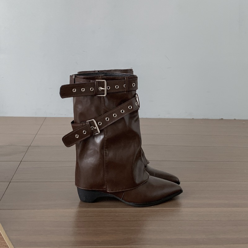 Women Pipe Boots Fashion Belt  - đánh giá và giá Vintage And Modern Fashion