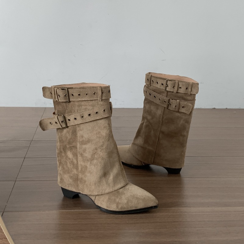 Women Pipe Boots Fashion Belt  - đánh giá và giá Vintage And Modern Fashion