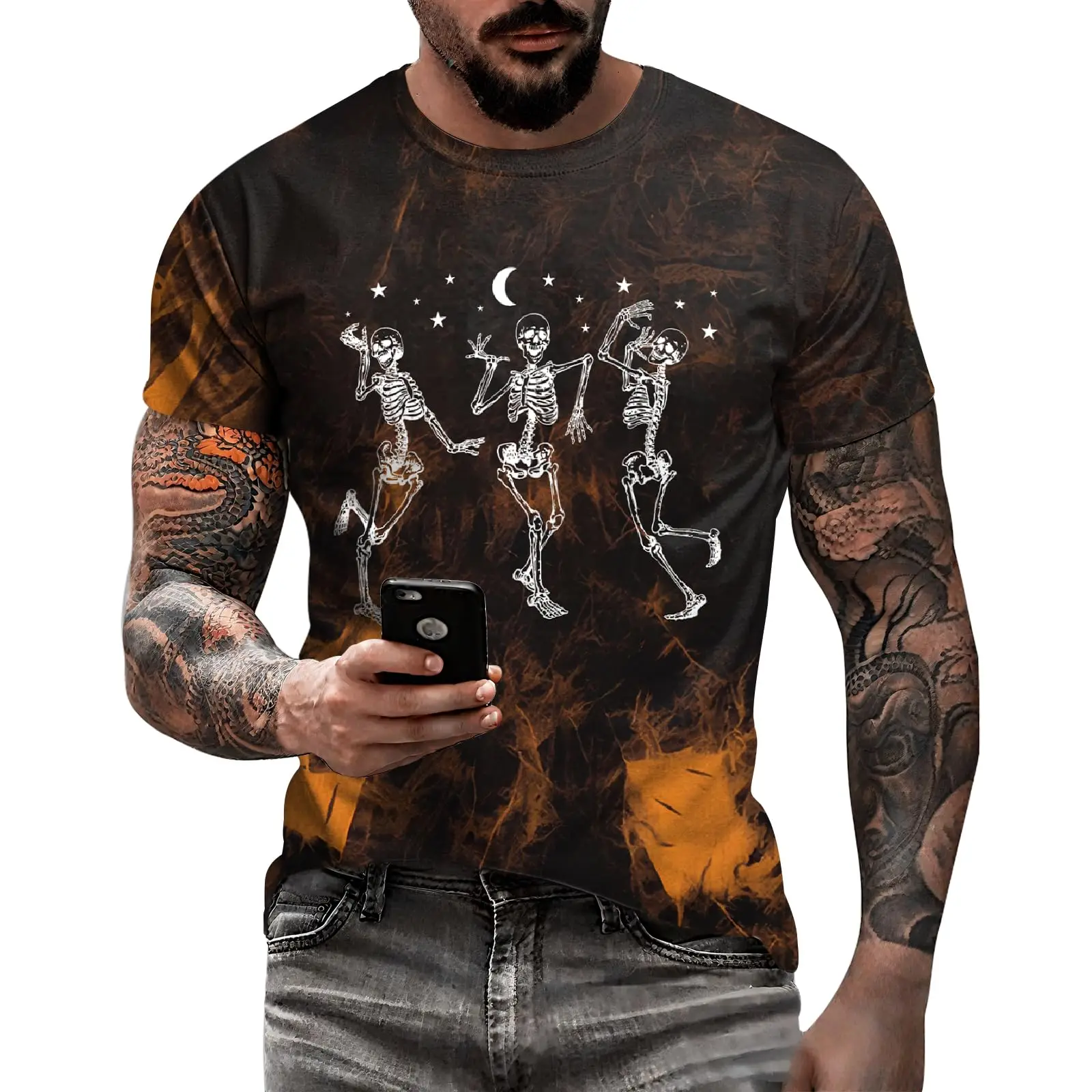 Skull Print Street Rock Men's  - đánh giá và giá Vintage Fashion Shop
