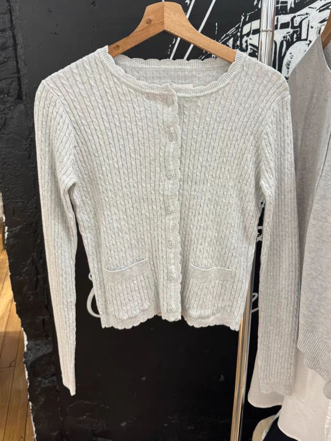 Pockets Twist Flower Knitted S - đánh giá và giá Crop Cardigan Vintage