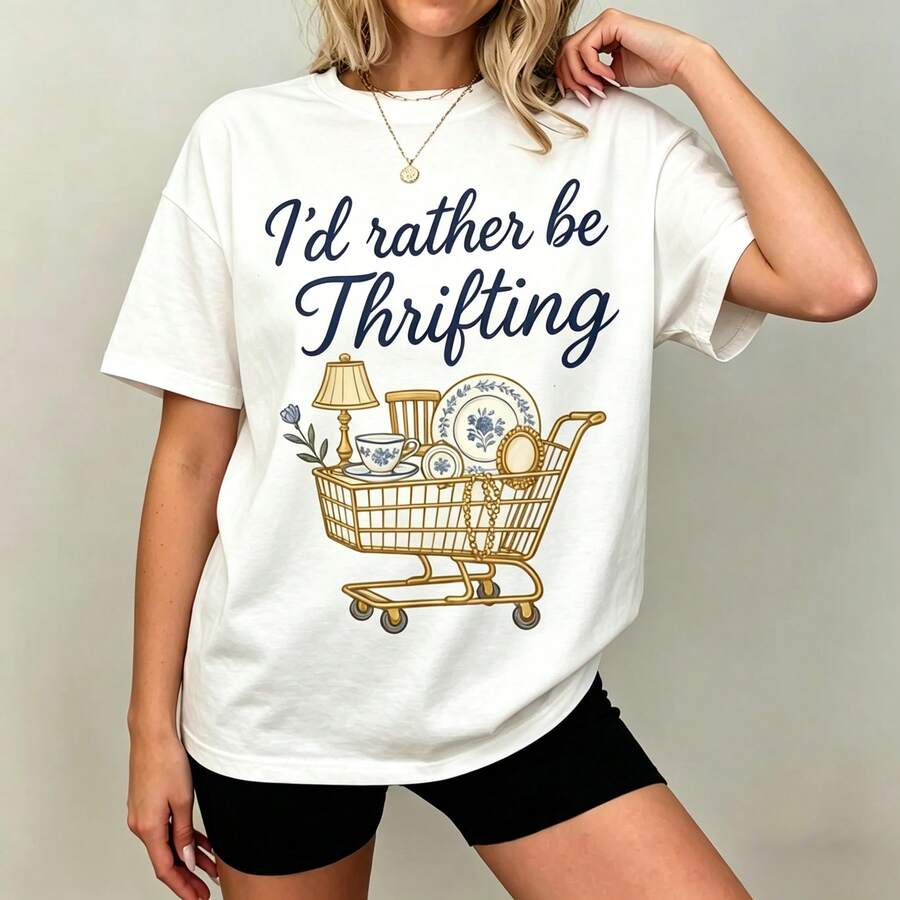 [Graphic Tee] 100% Cotton I'd  - đánh giá và giá Thrift Vintage Fashion Usa