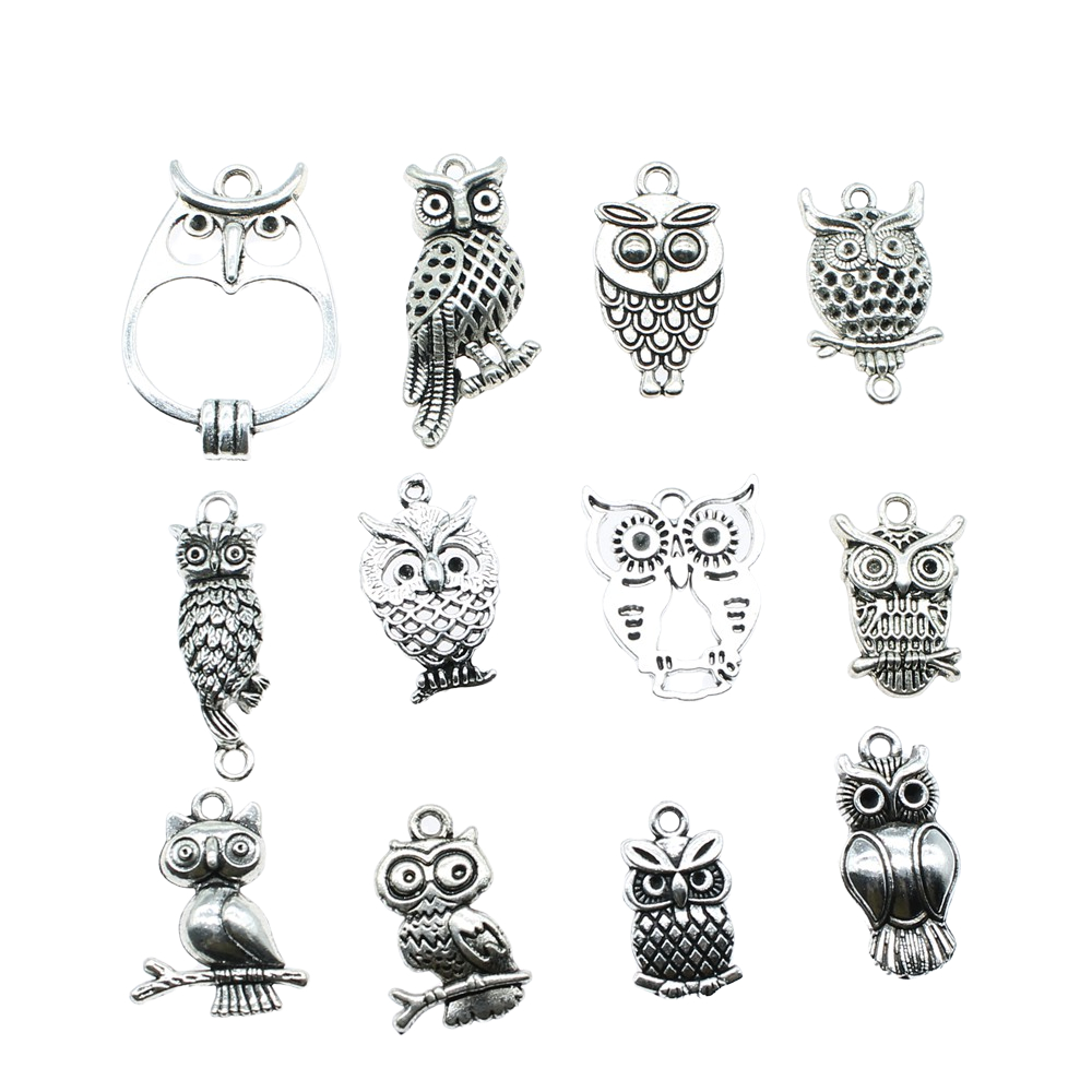 10pcs Charms Owl Antique Silve - đánh giá và giá Vintage Fashion Theme