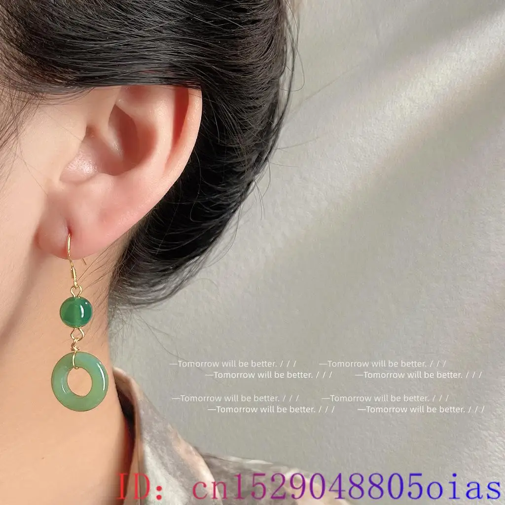 Green Real Jade Ring Earrings  - đánh giá và giá Vintage Fashion Earrings