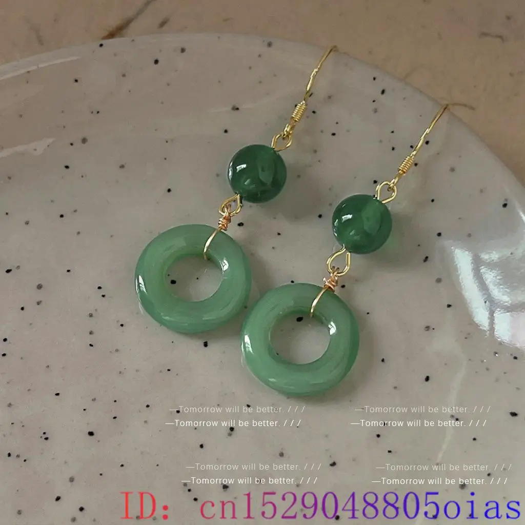 Green Real Jade Ring Earrings  - đánh giá và giá Vintage Fashion Earrings