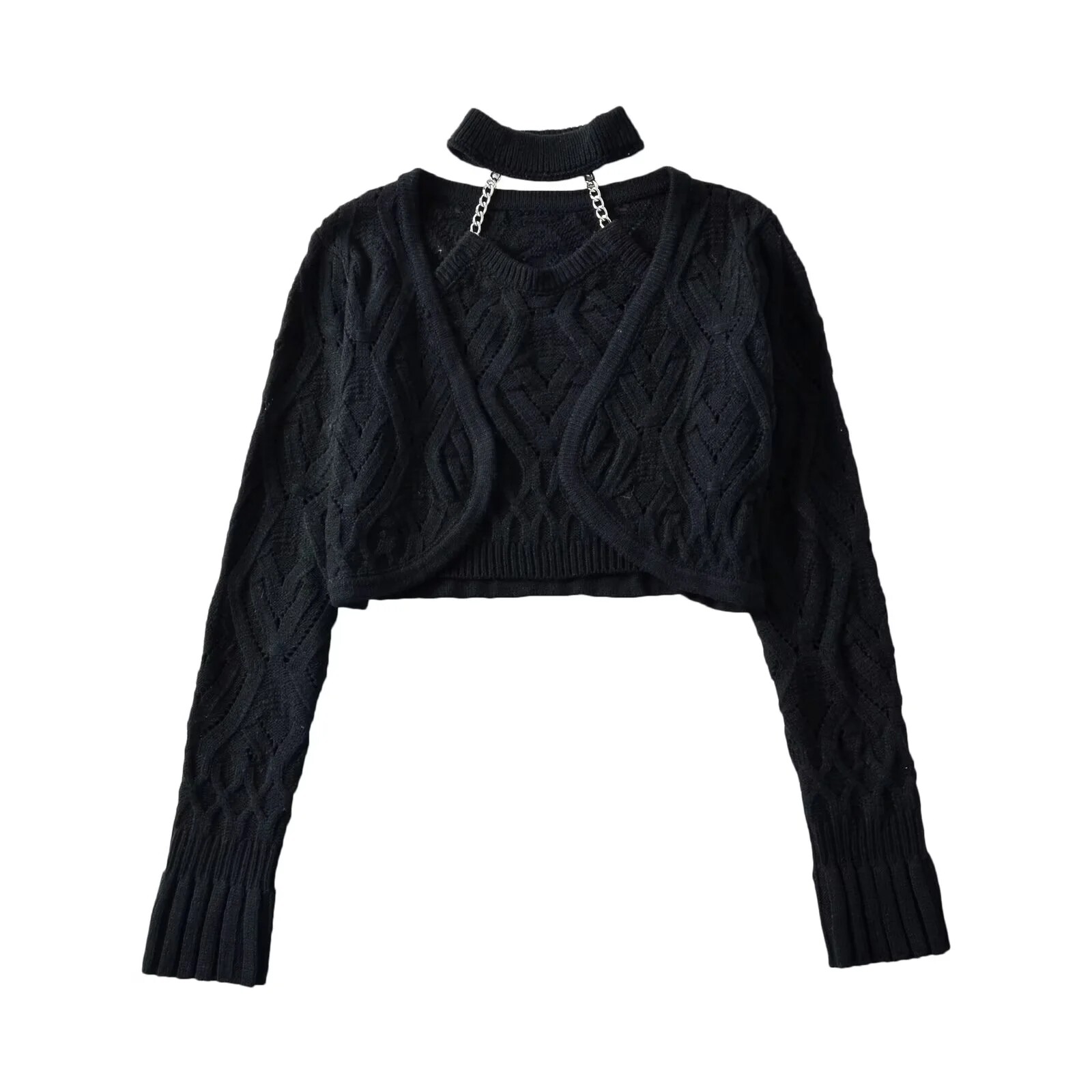 Women Black Halter Cropped Cam - đánh giá và giá Crop Cardigan Vintage
