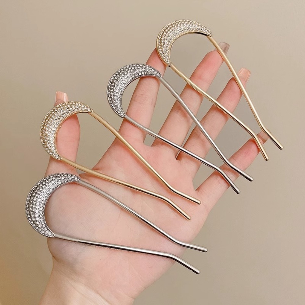 1/2pcs U-Shaped Crystal Hairpi - đánh giá và giá Vintage Fashion Shop