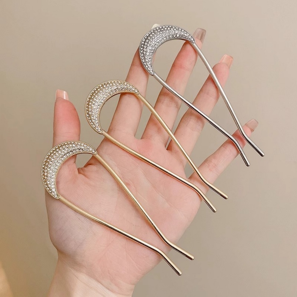 1/2pcs U-Shaped Crystal Hairpi - đánh giá và giá Vintage Fashion Shop