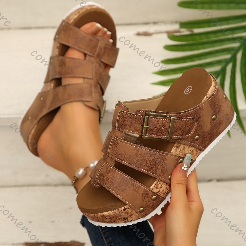 Vintage Buckle Strap Wedge Sli - đánh giá và giá Vintage And Modern Fashion