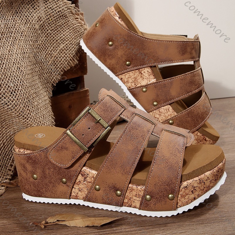Vintage Buckle Strap Wedge Sli - đánh giá và giá Vintage And Modern Fashion