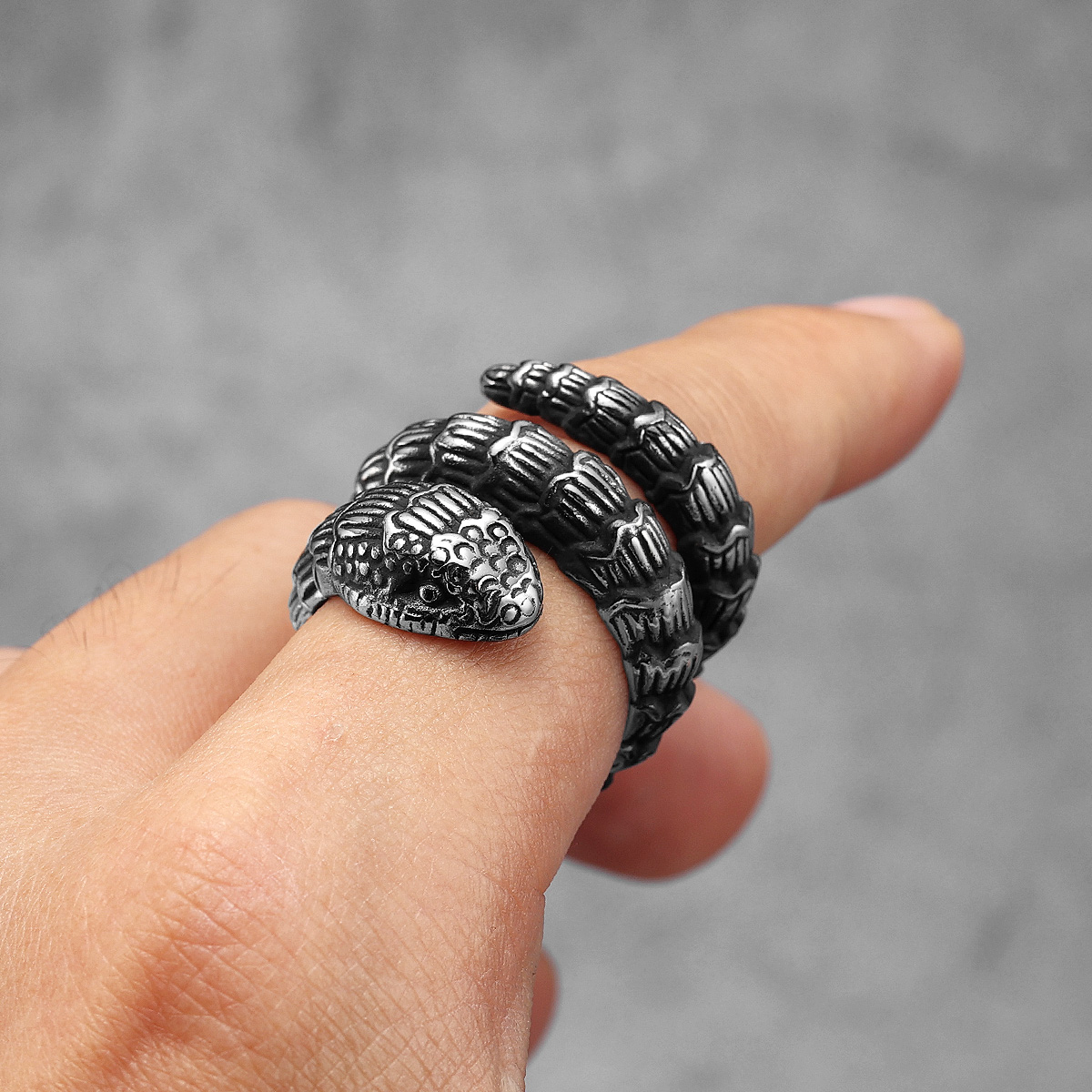 Rattlesnake Animal Men Rings S - đánh giá và giá Vintage Fashion Stuff