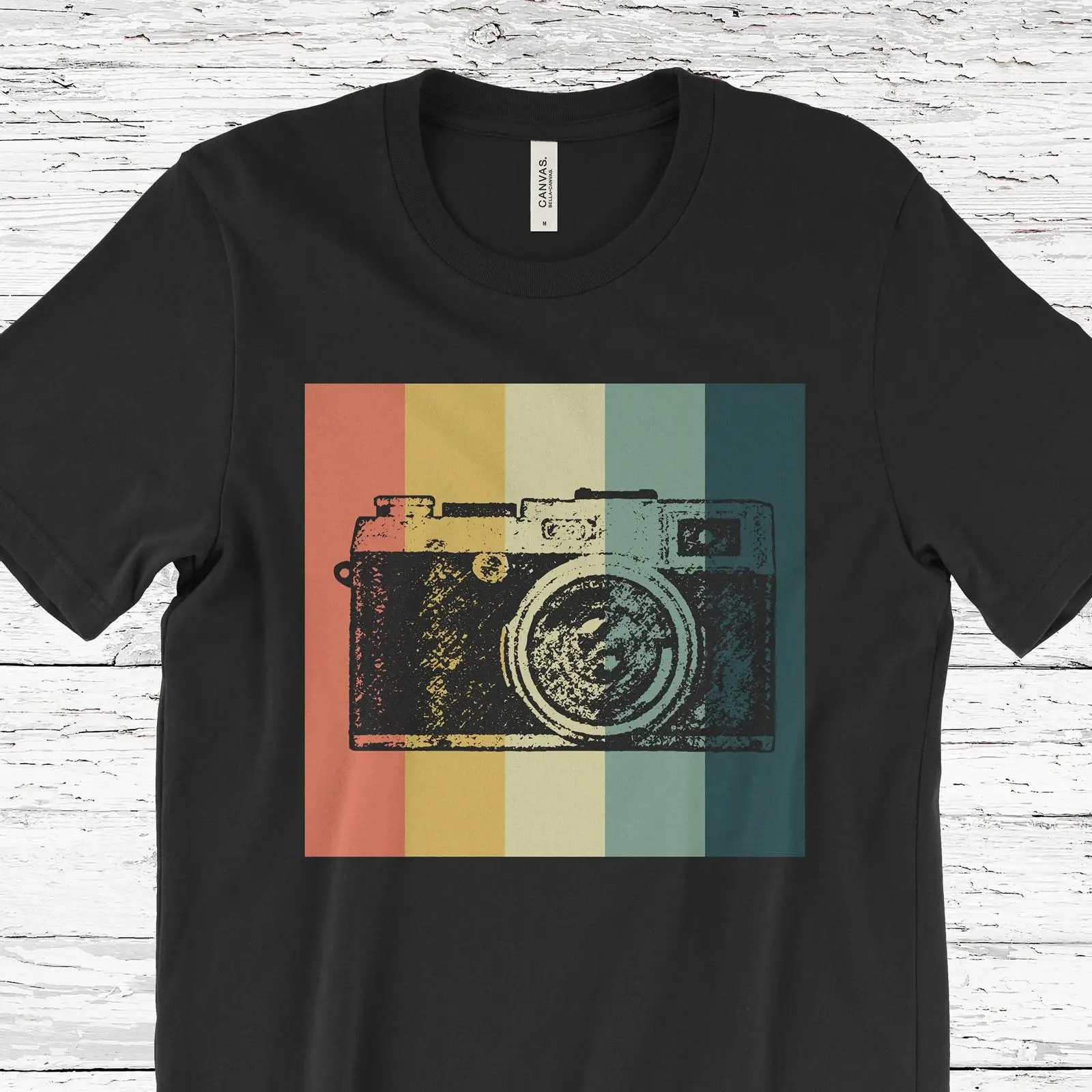 Vintage Striped Camera T Shirt - đánh giá và giá Vintage Fashion Photographers