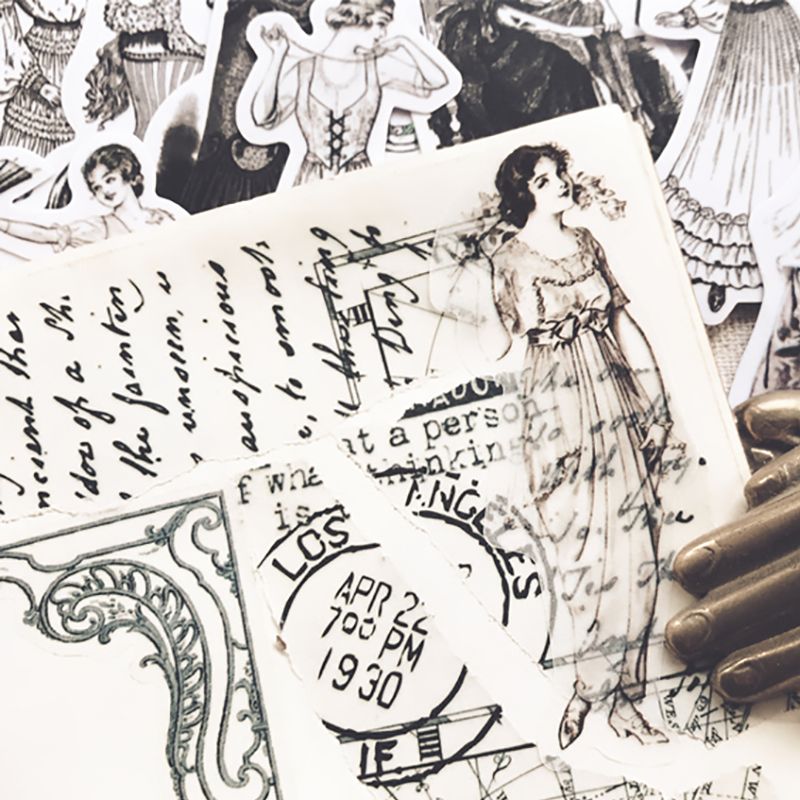 Cổ Điển Châu Âu Phụ Nữ Dán Scr - đánh giá và giá Vintage Fashion Newspaper