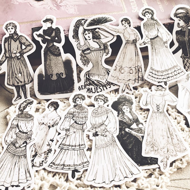 Cổ Điển Châu Âu Phụ Nữ Dán Scr - đánh giá và giá Vintage Fashion Newspaper