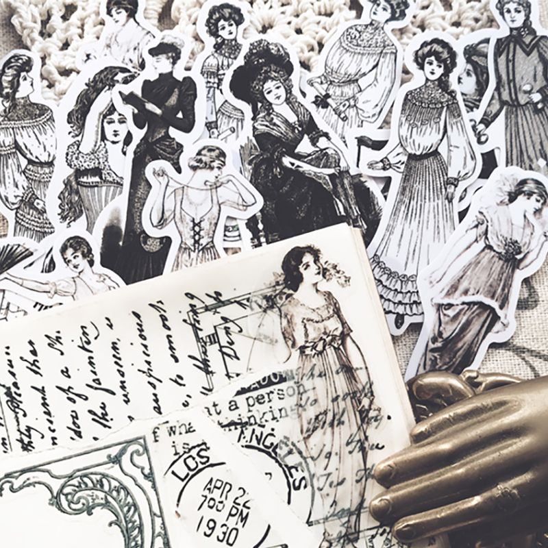 Cổ Điển Châu Âu Phụ Nữ Dán Scr - đánh giá và giá Vintage Fashion Newspaper