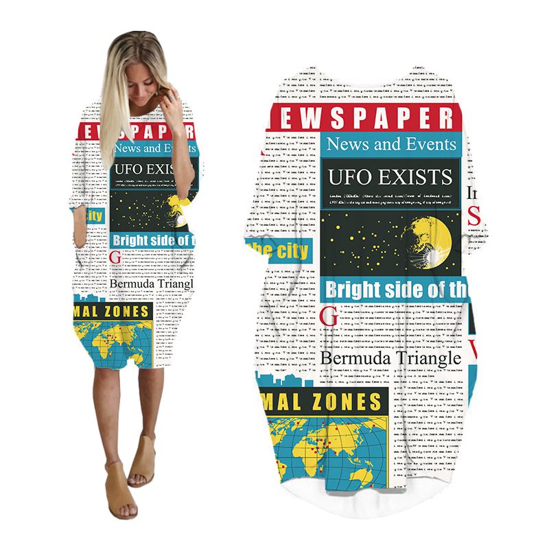 CLOOCL Báo Đầm 3D In Dạo Phố N - đánh giá và giá Vintage Fashion Newspaper