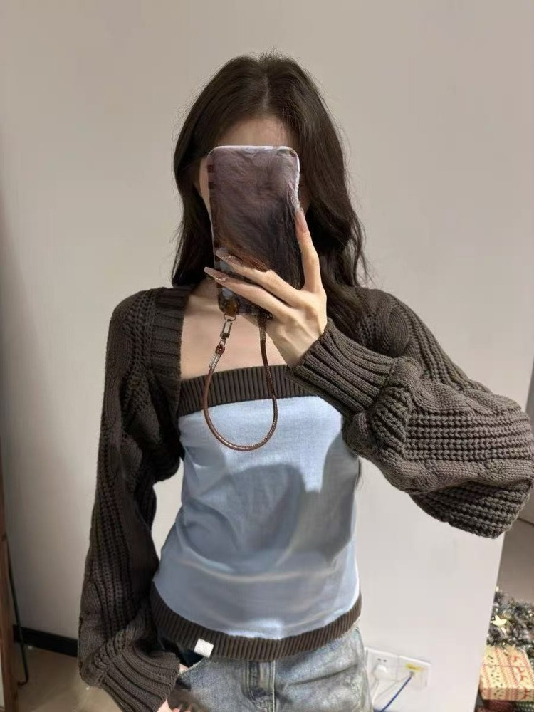 Y2k Aesthetic Two Pieces Set K - đánh giá và giá Crop Cardigan Vintage
