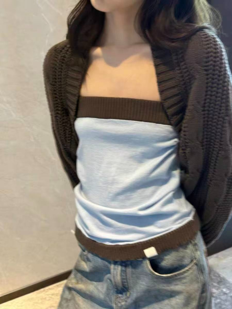 Y2k Aesthetic Two Pieces Set K - đánh giá và giá Crop Cardigan Vintage