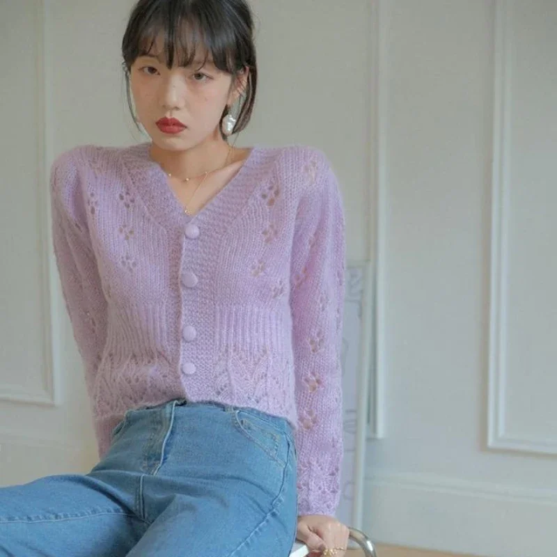 Women's Sweater Kawaii Cardiga - đánh giá và giá Crop Cardigan Vintage