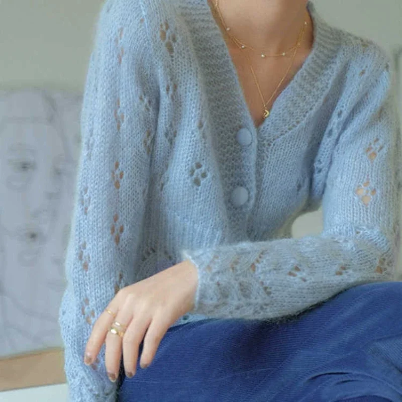 Women's Sweater Kawaii Cardiga - đánh giá và giá Crop Cardigan Vintage