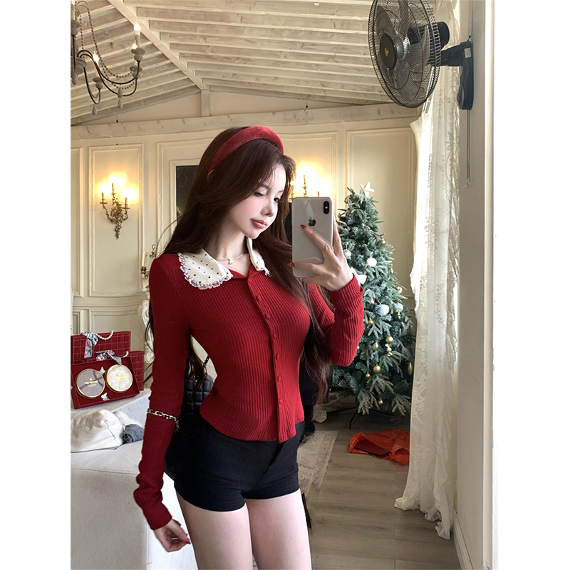 MEXZT Vintage Red Knitted Card - đánh giá và giá Crop Cardigan Vintage
