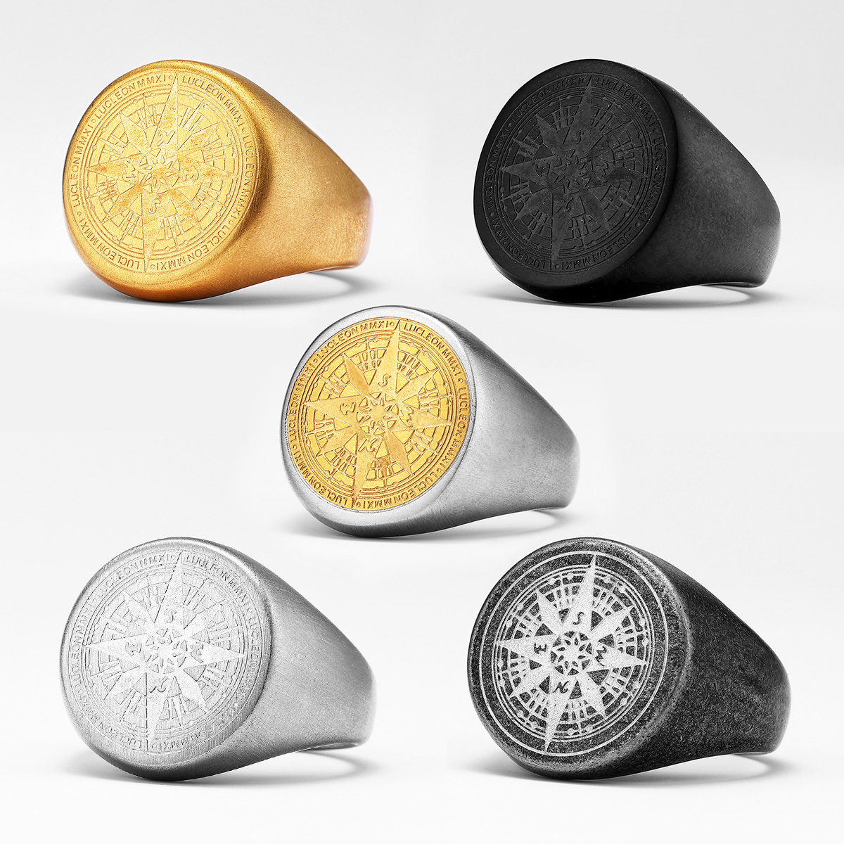 Simple Compass Men Rings Stain - đánh giá và giá Vintage Fashion Stuff