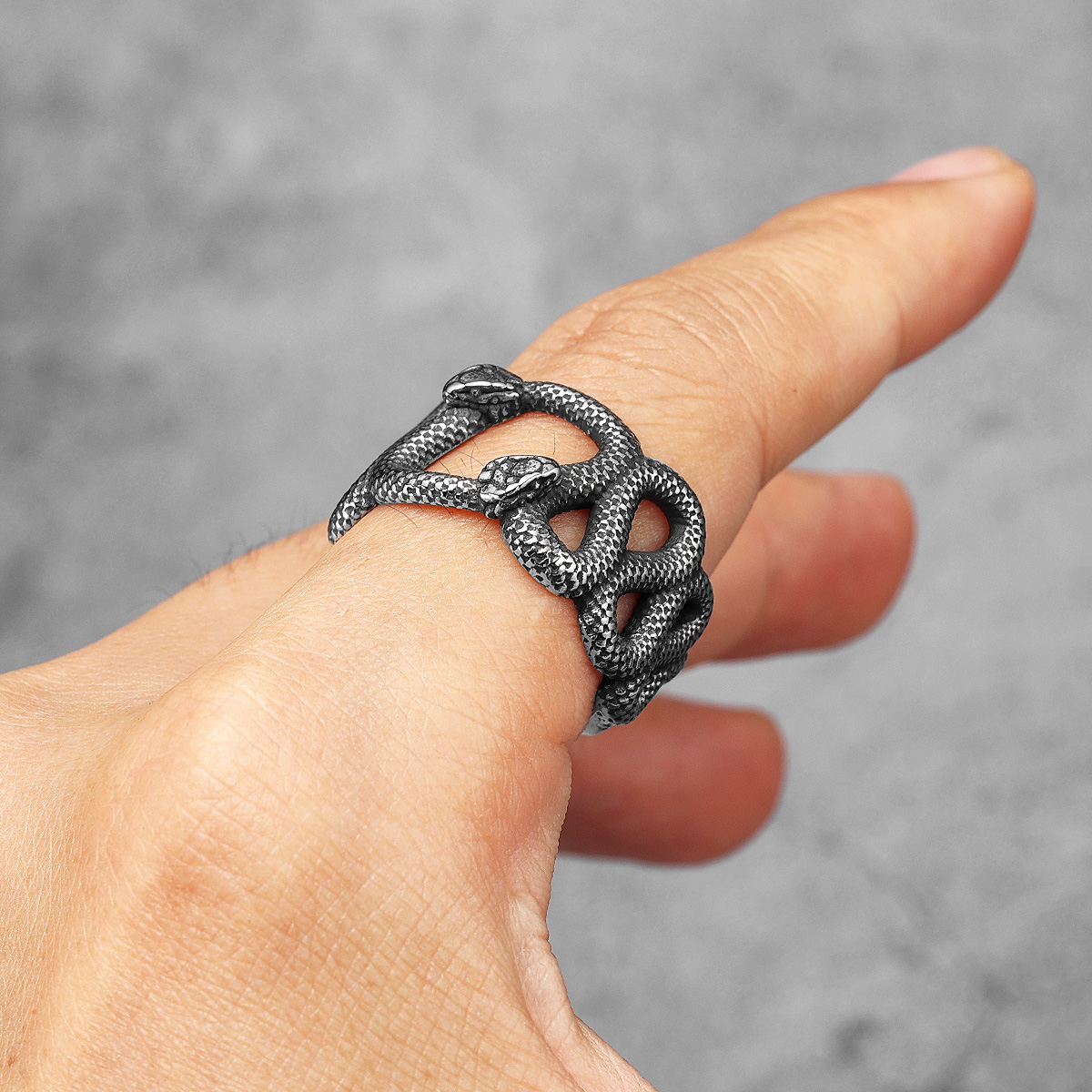 Double Snake Animal Men Rings  - đánh giá và giá Vintage Fashion Stuff