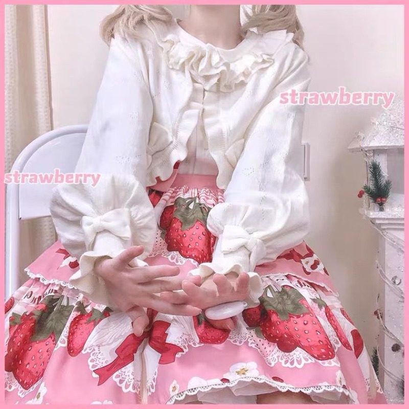 Japanese Lolita Heart Cut-out  - đánh giá và giá Crop Cardigan Vintage