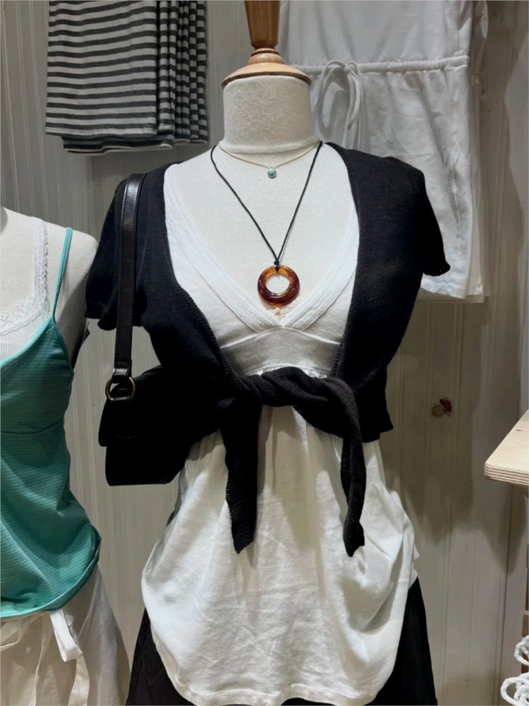 Black Cropped Lace-up Cardigan - đánh giá và giá Crop Cardigan Vintage