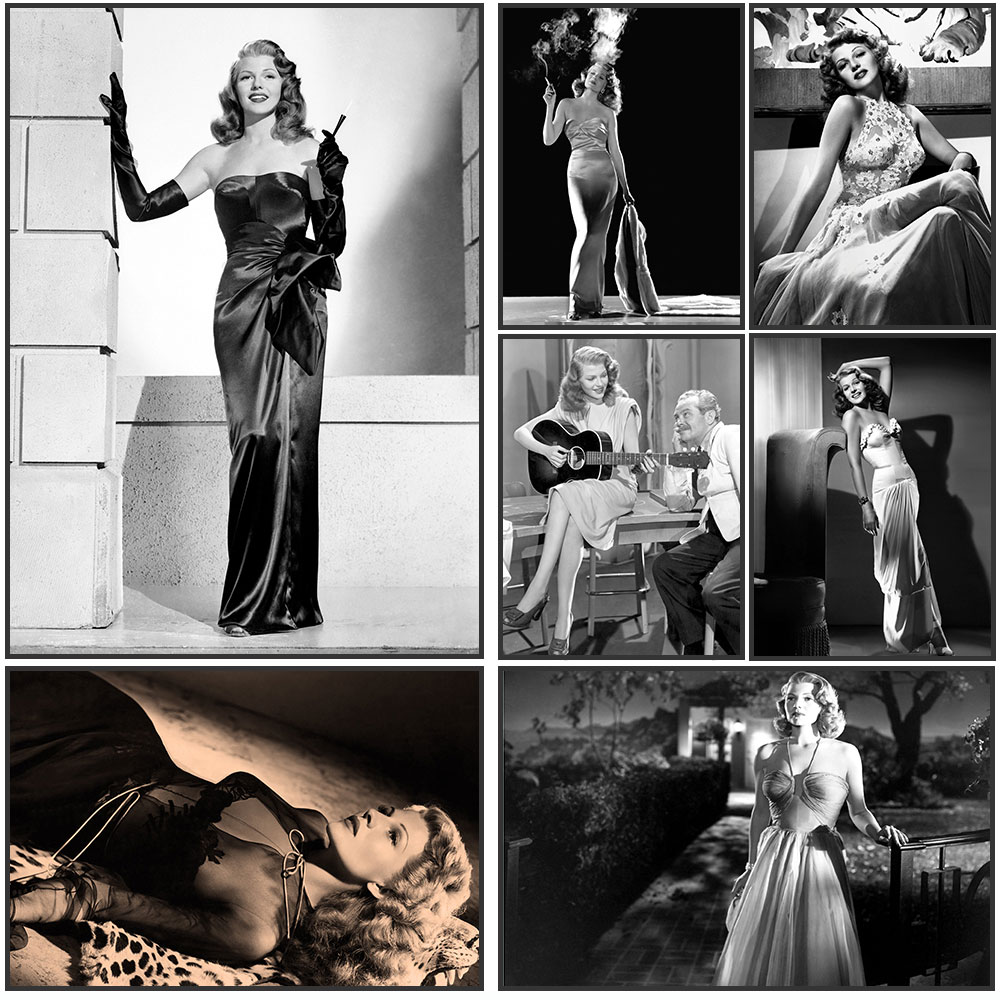 Rita Hayworth Poster,Black and - đánh giá và giá Vintage Fashion Illustration