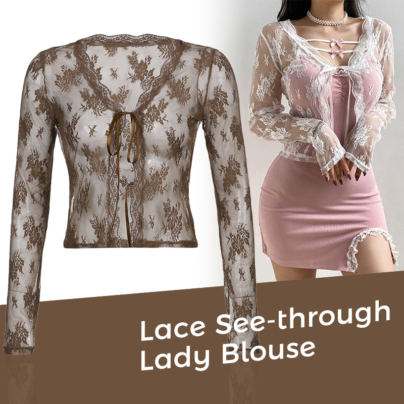 Women See Through Lace Mesh Sh - đánh giá và giá Crop Cardigan Vintage